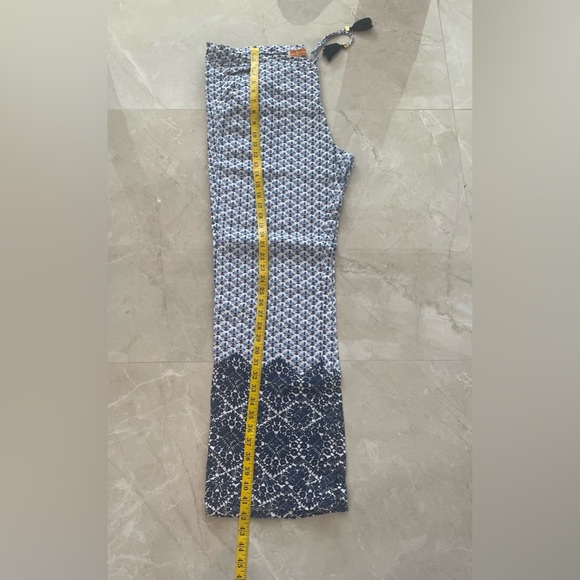 Tory Burch Linen Straight Leg Pull On Drawstring Tassel Pant Blue
Floral Size M - Picture 2 of 9